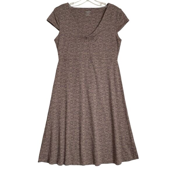 Toad & Co Dress Rosemarie S Taupe Organic Cotton Tencel Knit Stretch Coastal - Picture 1 of 7